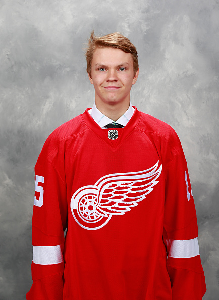 SUNRISE, FL - JUNE 27:  Vili Saarijarvi, 73rd overall pick by the Detroit Red Wings, poses for a portrait during the 2015 NHL Draft at BB&T Center on June 27, 2015 in Sunrise, Florida.  (Photo by Jeff Vinnick/NHLI via Getty Images)